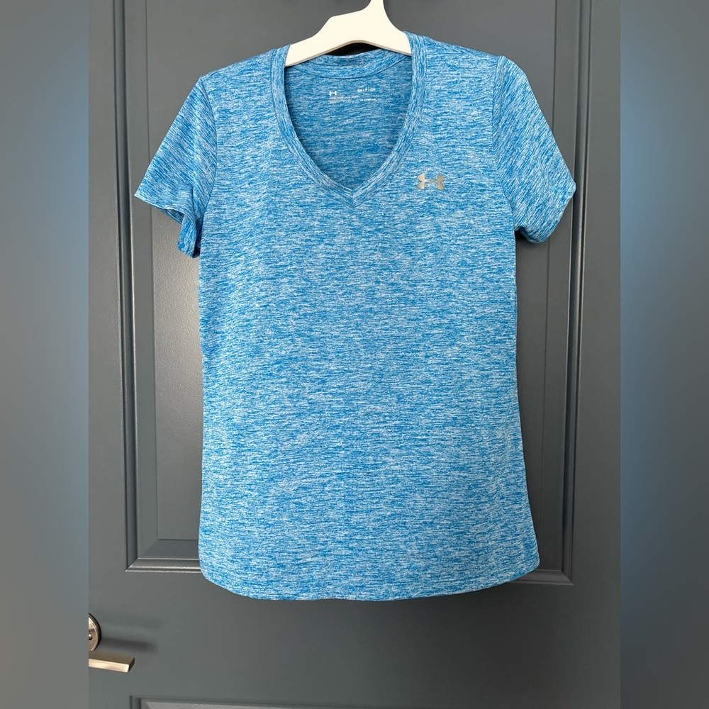 Under Armour Women's Heathered Blue Short Sleeve Tee